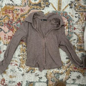 zara collared button up top size s